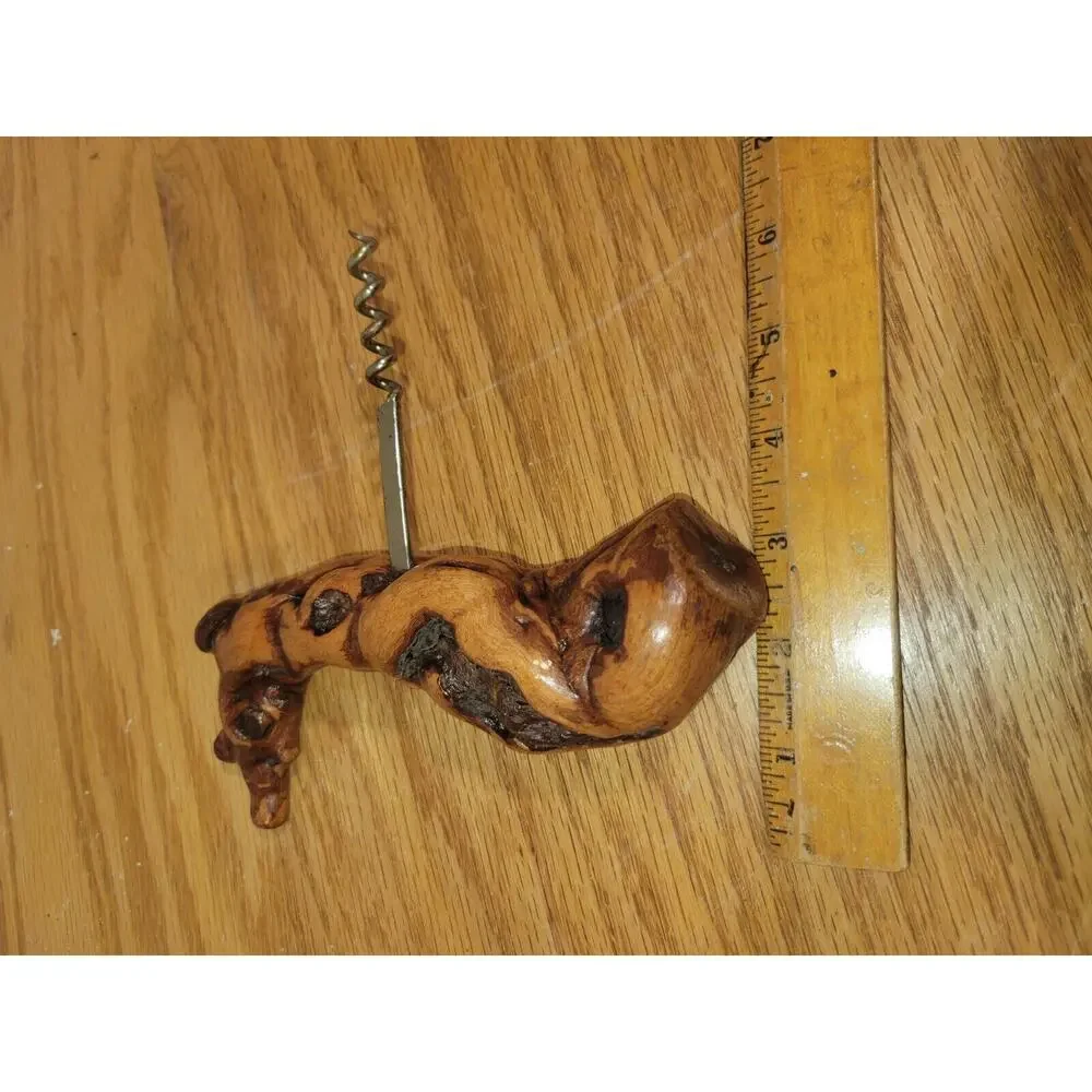 Vintage Driftwood Swiss Winery Caveau Des Vignerons Chexbres Cork Screw - Picture 5 of 7